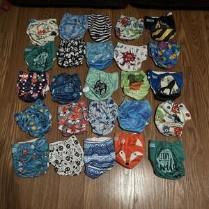 Huge Lot 25 AlvaBaby Adjustable Cloth‎ Diaper Covers  & 25  Basic Stitch Inserts